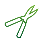 Hedging and landscaping icon for tree and shrub trimming