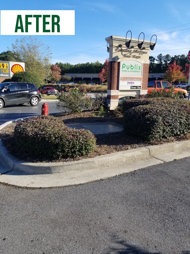 Before: Paradise Shoppes of New Hope Dallas GA Commercial Landscaping